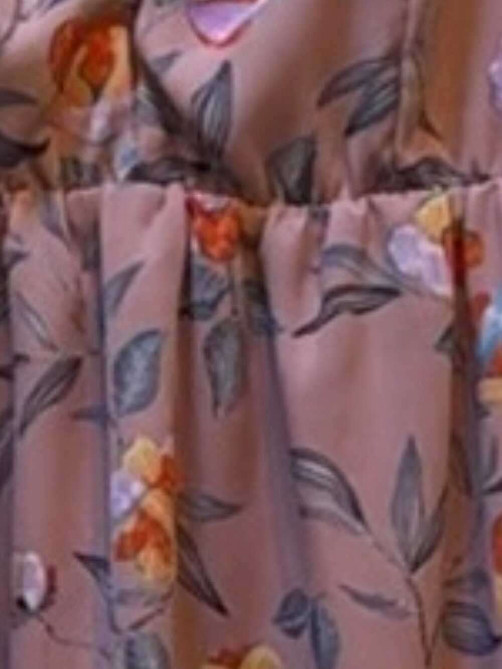Sienna Sky Floral Pink Mauve Front Tie Bow Sundress Smocked Size Small